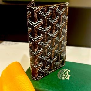 Authentic Goyardine Saint Pierre Card Holder Navy